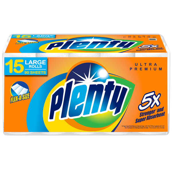 Plenty 2-Ply Ultra Premium Flex-A-Size Paper Towels - 15/Case
