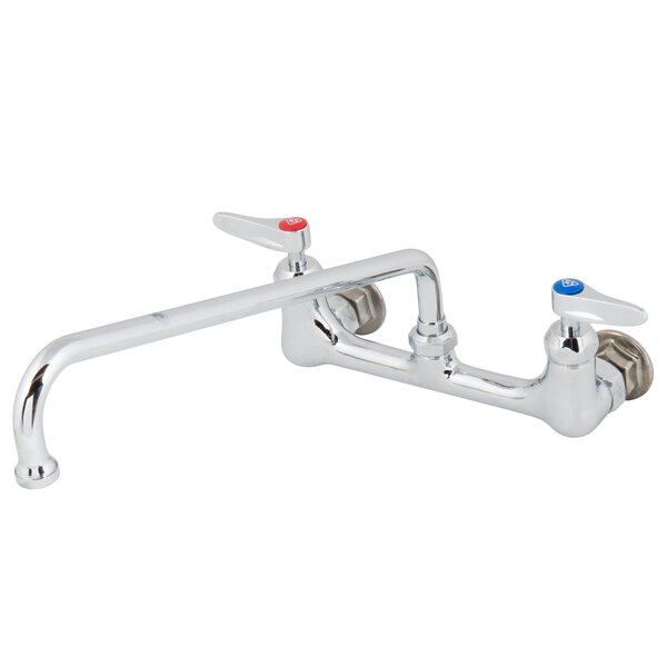 T&S B-0230-14-CR-SC Wall Mounted Pantry Faucet with 8" Adjustable Centers, 14" Swing Nozzle, and Cerama Cartridges
