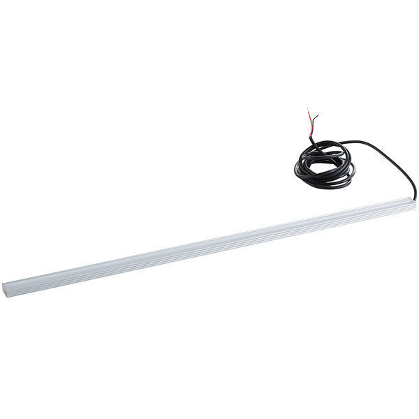 An Avantco LED light with a black and white wire attached to it.