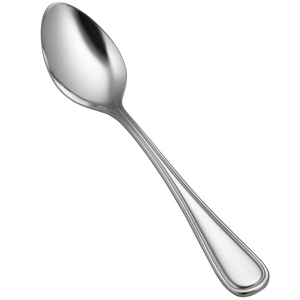 A Bon Chef Ravello stainless steel teaspoon with a silver handle and spoon.