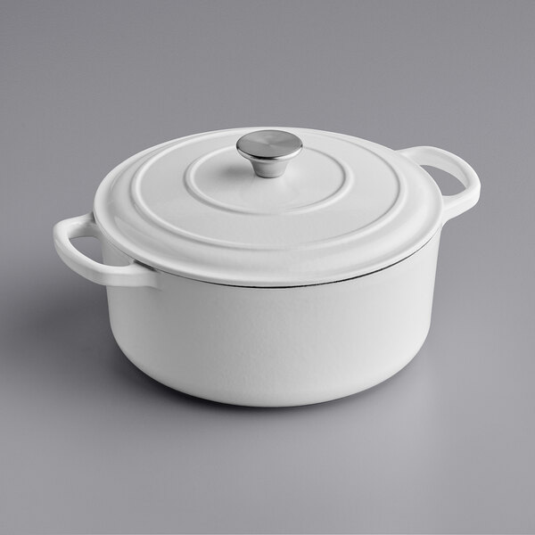Enameled Cast Iron 11 x 7 Oval Baking Dish - White