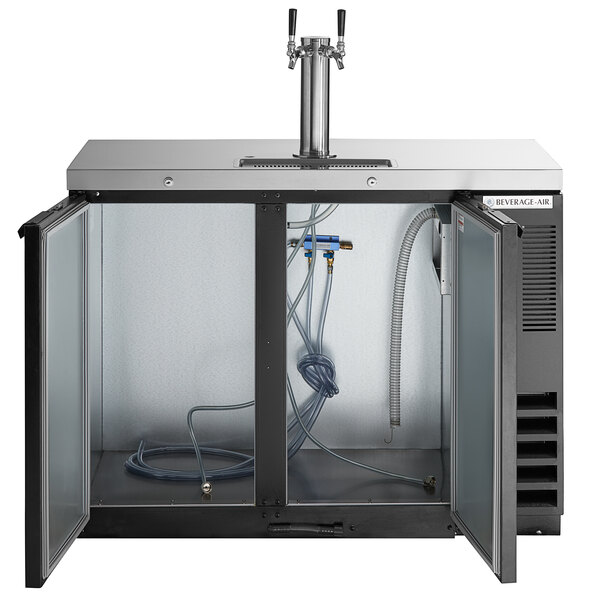 BeverageAir DD48HC1BALT Double Tap Kegerator Beer Dispenser with