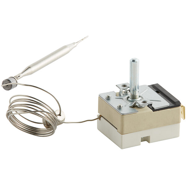 An Avantco thermostat for a fryer with a wire attached.