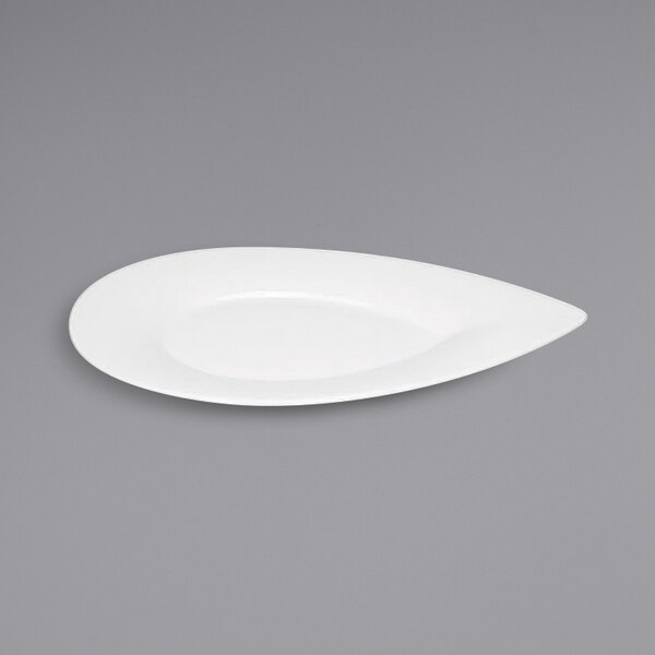 A Bauscher bright white teardrop shaped porcelain platter.