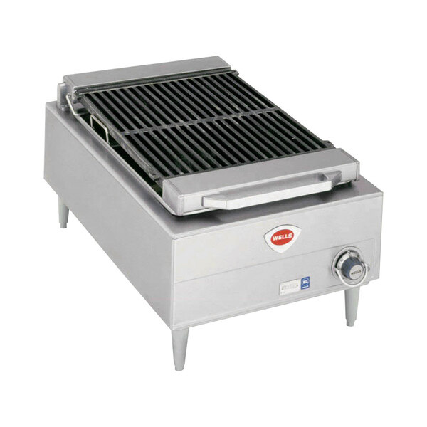 Wells 5H-B44-208 20" Stainless Steel Electric Charbroiler with One Control Knob - 208V, 5400W