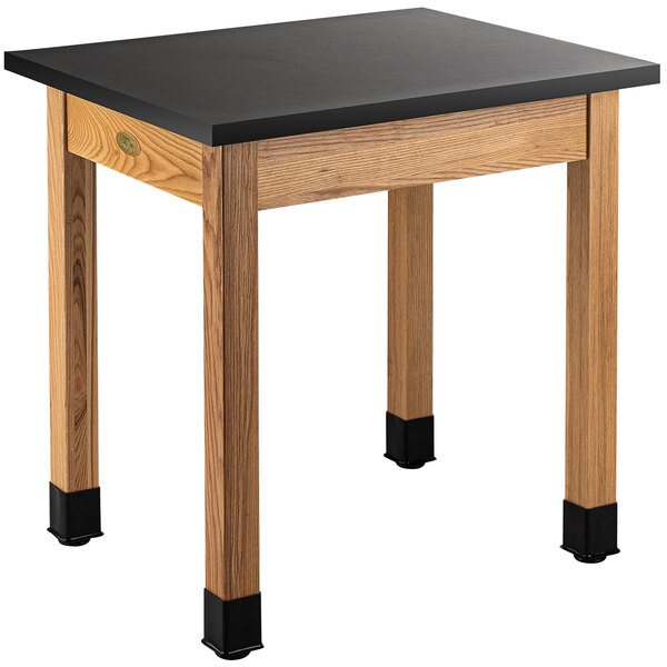 National Public Seating Wood Science Lab Table with Chem-Res Top