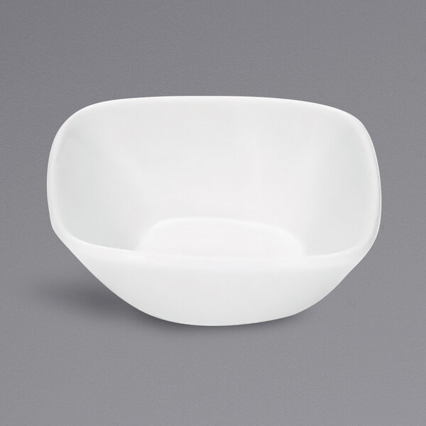 A bright white square porcelain tray.