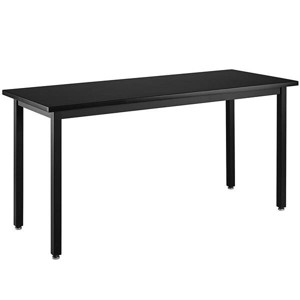 National Public Seating 30" x 30" x 30" Fixed Height Black Steel