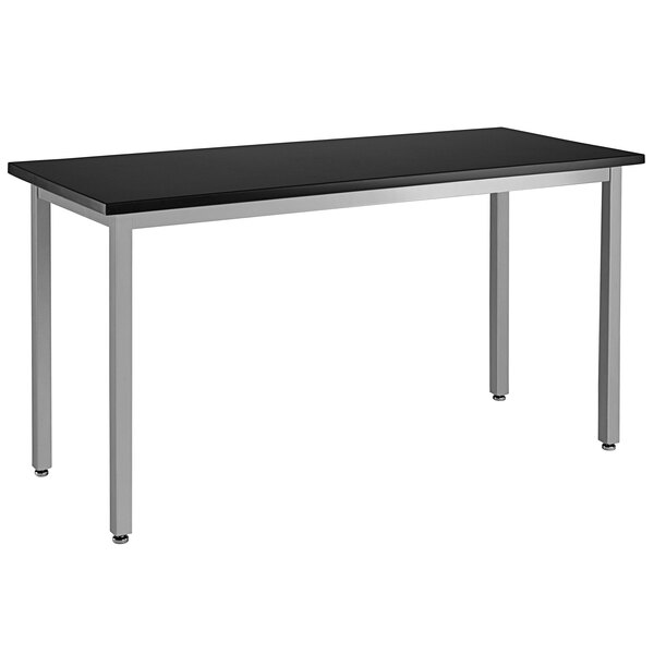 National Public Seating SLT91854P 18" x 54" Fixed Height Grey Steel Science Lab Table with