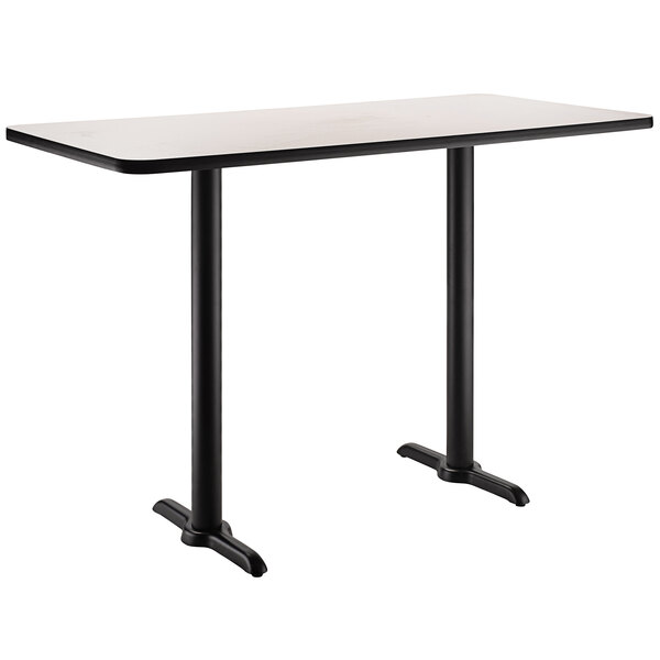National Public Seating CT22448TBxx 24" x 48" Bar Height Black Frame Rectangular Cafe Table with High Pressure Laminate Top