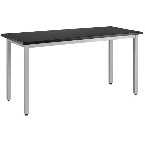 National Public Seating SLT92436P 24" x 36" Fixed Height Grey Steel