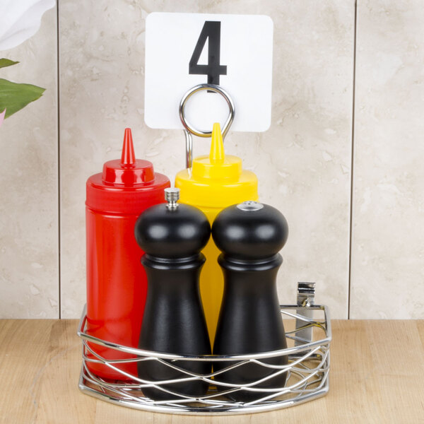 American Metalcraft SRBNC2 Chrome Half Round Birdnest Condiment Caddy