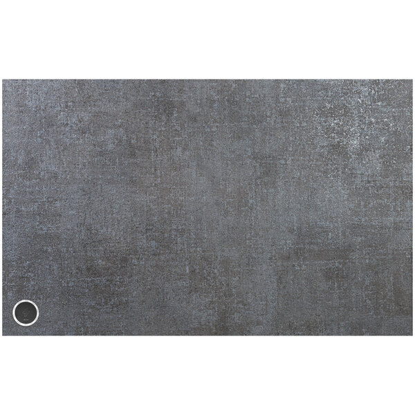 A frosted slate rectangular table top with a circle.