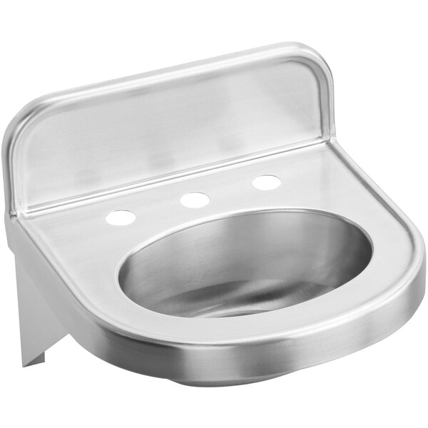Elkay ELV18170 Stainless Steel Wall Hung Single Bowl ADA Lavatory Sink with No Faucet Holes - 13 5/8" x 10 1/8" x 5 13/16" Bowl