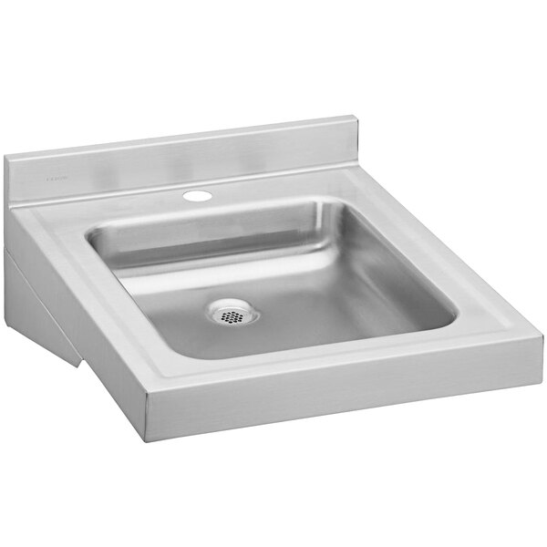 Elkay WCLWO1923OSD0 Sturdibilt Walk Hung Single Bowl ADA Lavatory Sink with No Faucet Holes and Overflow Assembly - 16" x 13 1/2" x 4" Bowl