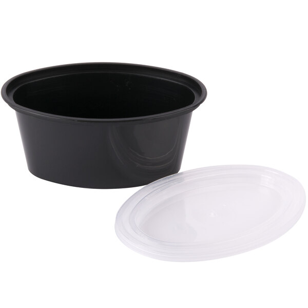 Pactiv Newspring E503-B ELLIPSO 3 oz. Black Oval Souffle / Portion Cup with  Clear Lid - 500/Case