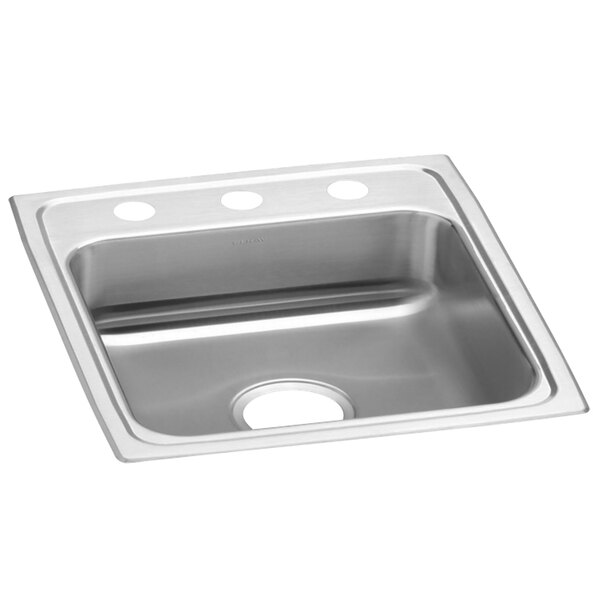 Elkay LRAD1720603 Lusterstone Classic Single Bowl ADA Drop-In Sink with Three Faucet Holes - 14" x 14" x 5 7/8" Bowl