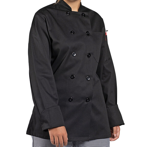 Threads Napa 0475 Women's Black Customizable Long Sleeve Chef