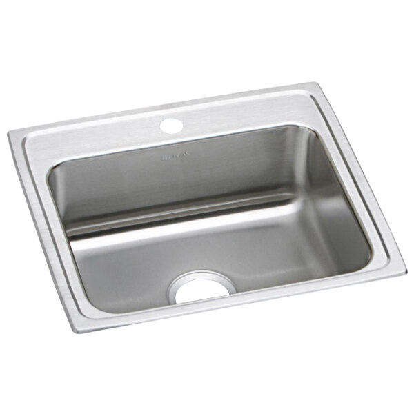 Elkay LR22191 Lusterstone Classic Single Bowl Drop-In Sink with One Faucet Hole - 18" x 14" x 7 1/2" Bowl