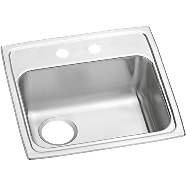 Elkay PSRADQ191955L2 Celebrity Single Bowl ADA Drop-In Sink with Two Faucet Holes - 16" x 13 1/2" x 5 3/8" Bowl