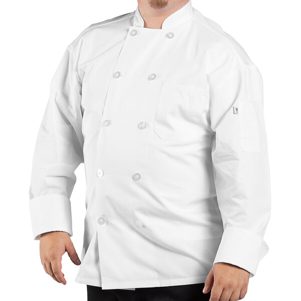 Poplin Long Sleeve Mesh Back Chef Coat 