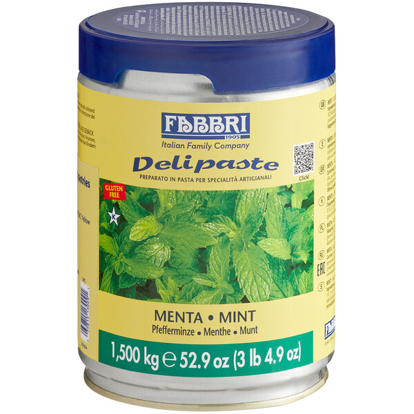 A green tin of Fabbri Mint Delipaste.