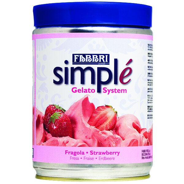Fabbri 1.5 kg Strawberry Simple OneStep Soft Serve / Frozen Dessert Mix