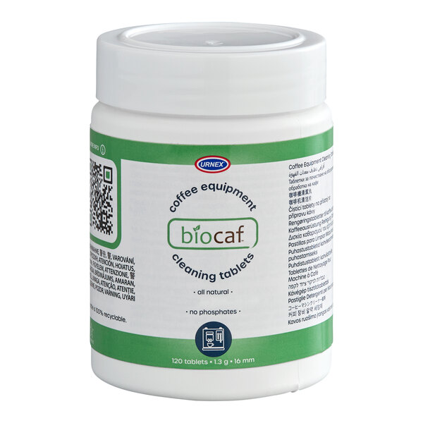 Urnex 19P22FC12012 Biocaf 120 ct. 1.3g Coffee Equipment Cleaning Tablets