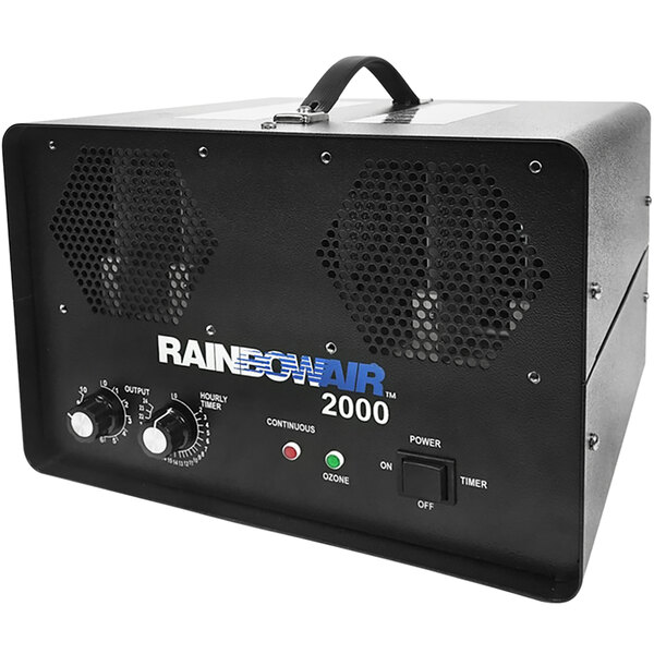 A black rectangular Rainbowair 5600-II Activator Ozone Generator with knobs and dials.
