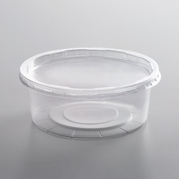 1000 x 4oz Microwave & Freezer Safe Plastic Round Food Containers Tubs With Lids 