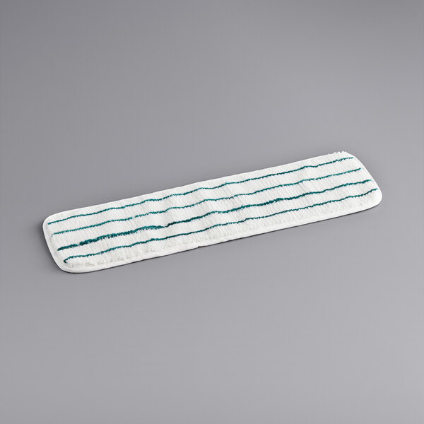 Lavex Janitorial 18" Blue Scrubbing Microfiber Hook & Loop Flat Mop Pad