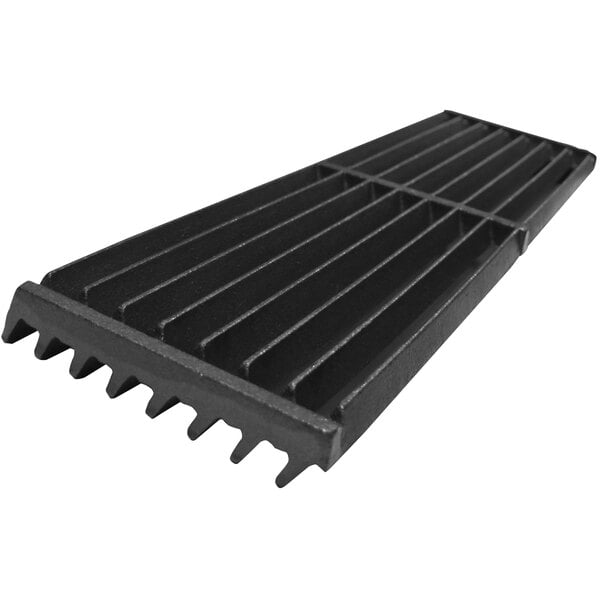 A black metal grate with teeth for a Globe charbroiler.