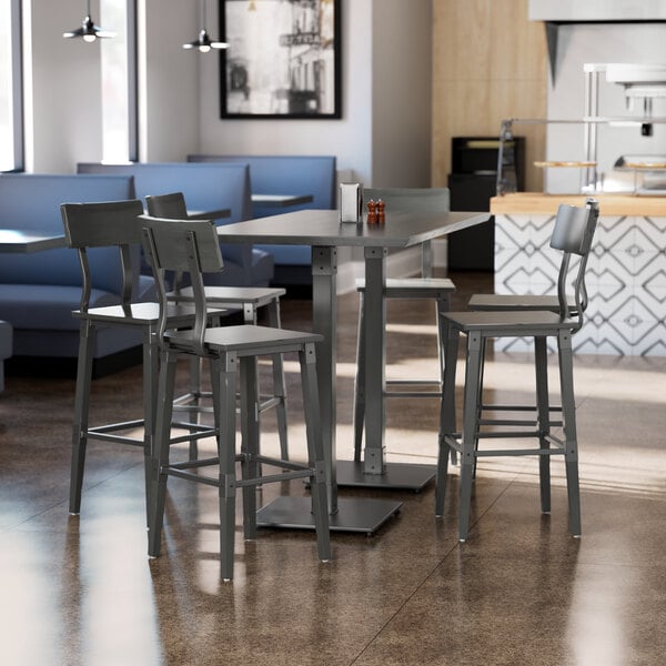 Solid Wood Bar Table,Modern Bar Height Table with Footrest,Rectangular Pub  Tables Tall Counter Height Table,Live Edge Dining Table Kitchen Table,Only