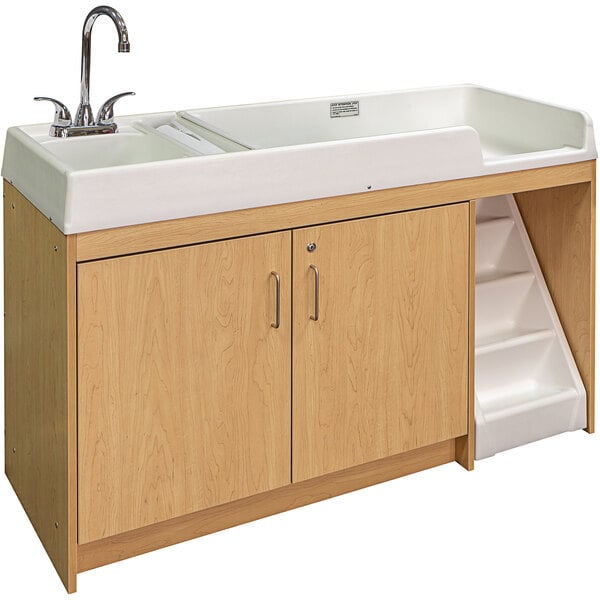 Tot Mate TM8520A.S2222 Maple Laminate Walkup Changing Table with Stairs ...