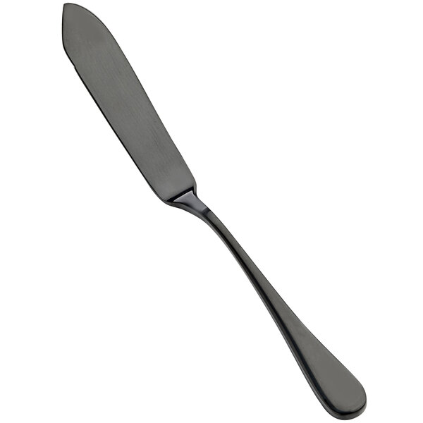 A Bon Chef black stainless steel butter knife with a handle.