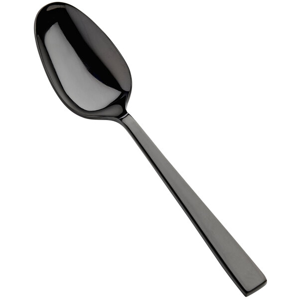 A Bon Chef black stainless steel serving spoon with a long handle.