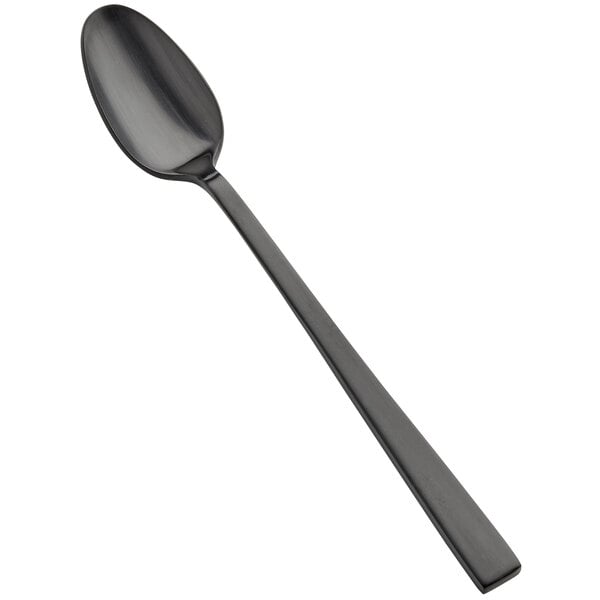 A Bon Chef iced tea spoon with a black matte handle.