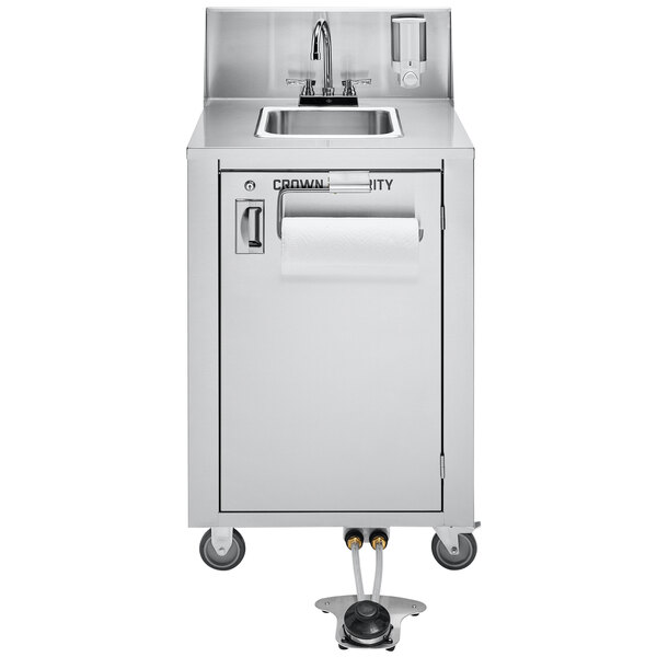 Crown Verity CV-MHW Single Bowl Cold Water Non-Electric Mobile Handwashing Station