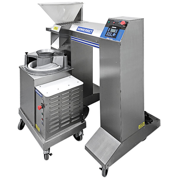 A Somerset dough divider and rounder machine with a control panel.