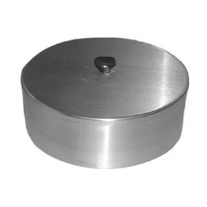 A stainless steel round dome cover for APW Wyott dish dispensers.