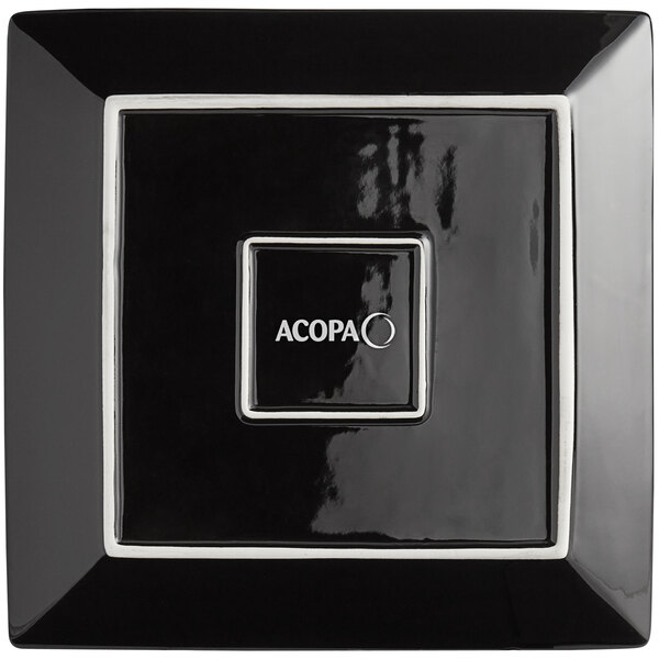 Acopa 12 Square China Plate and 7 Black Display Stand Set