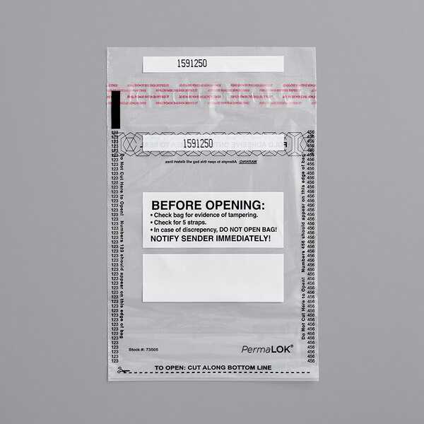 A plastic bag with a white label for Controltek USA PermaLjson deposit bags.