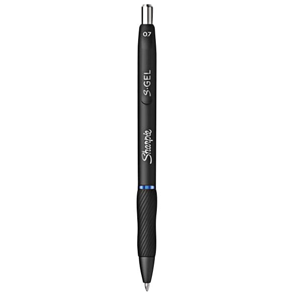 Sharpie 2096152 S-Gel Blue Ink with Black Barrel 0.7mm Retractable Gel Pen - 12/Pack