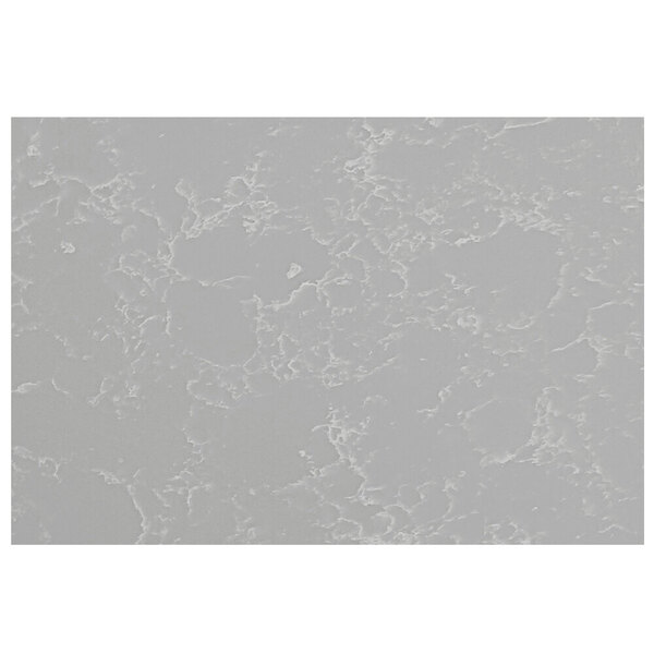 A white rectangular Art Marble Furniture table top with grey nebula pattern.