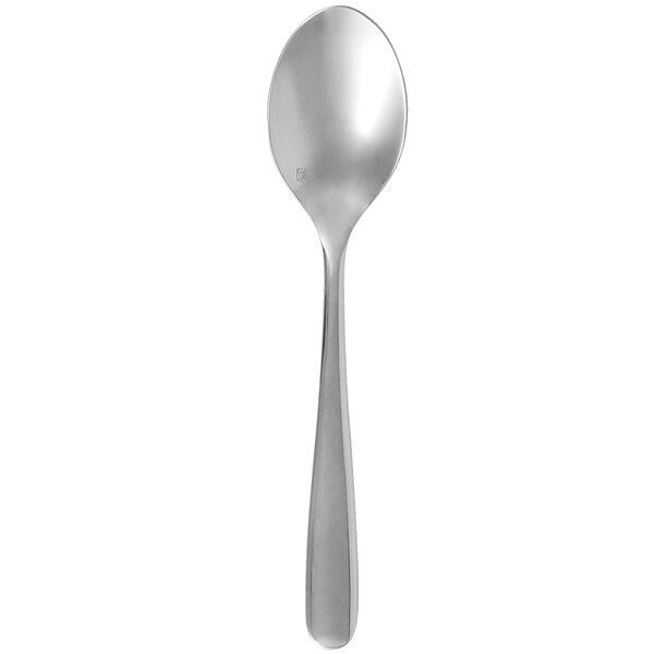 A Walco Vacanza stainless steel dessert spoon with a silver handle.