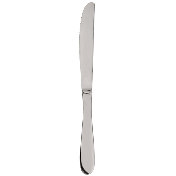 A silver Walco Parisian dinner knife with a black border on a white background.