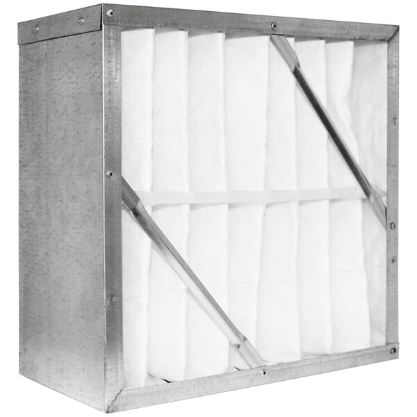 A close-up of a Spring USA high efficiency primary cell filter with white cloth on top.