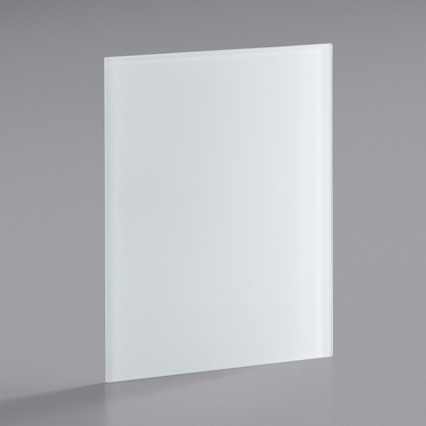 A white rectangular glass panel with a black border.