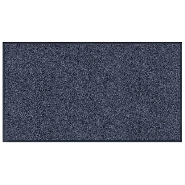 A dark blue Lavex Plush Dilour entrance mat with a black border.