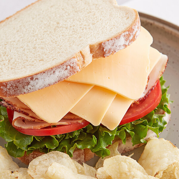 Great Lakes Cheese 5 lb. Yellow American Cheese Block 6/Case